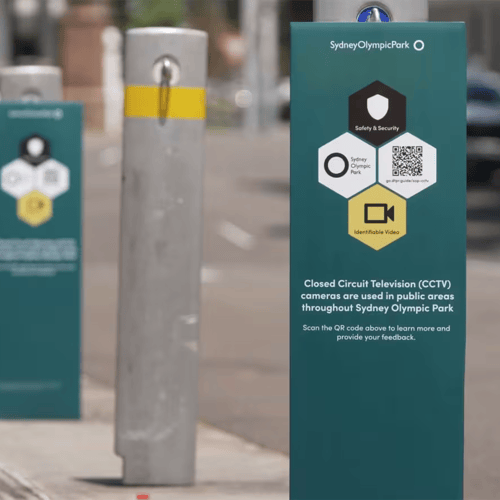 Picture of CCTV cameras monitoring public areas