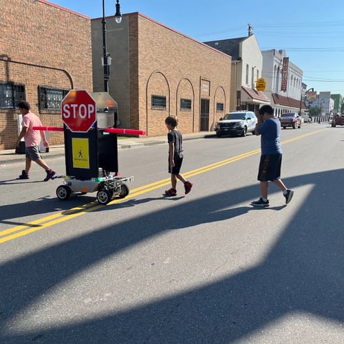 Picture of Robot Helping Pedestrians Cross Intersections Safely